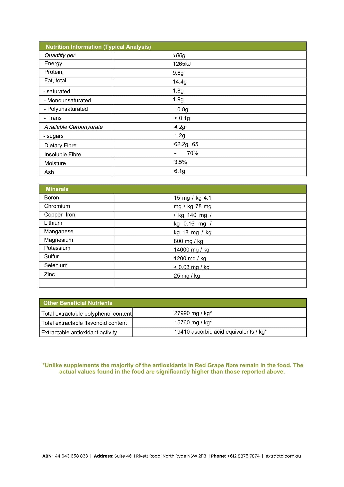 Extracta Red Grape Fibre - Organic